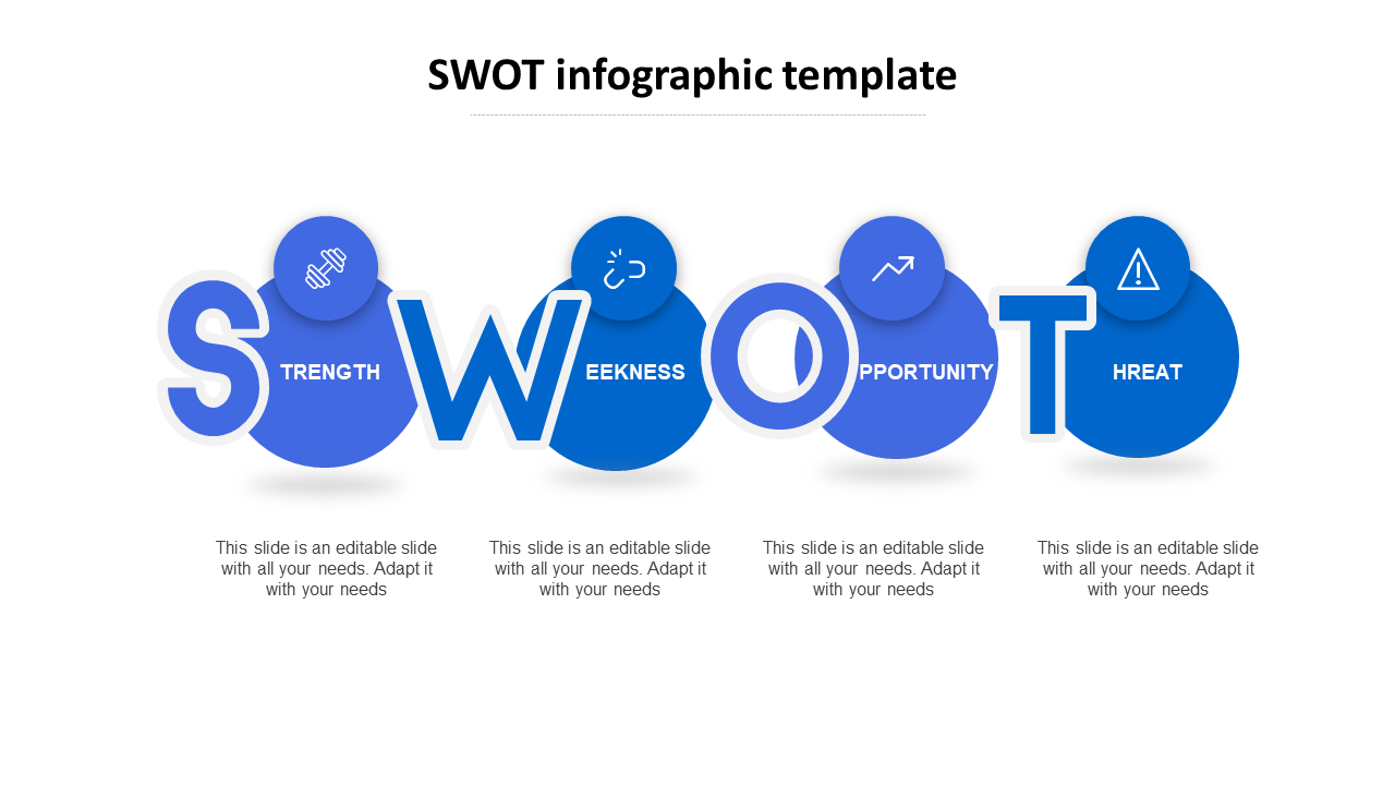 swot infographic template-blue